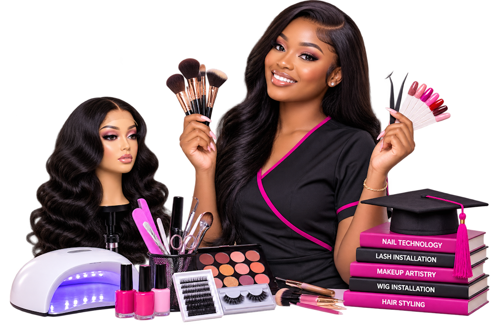 Students receiving practical beauty training